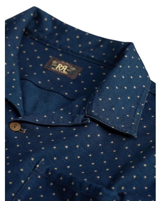 RRL Blue Star-Print Shirt for men