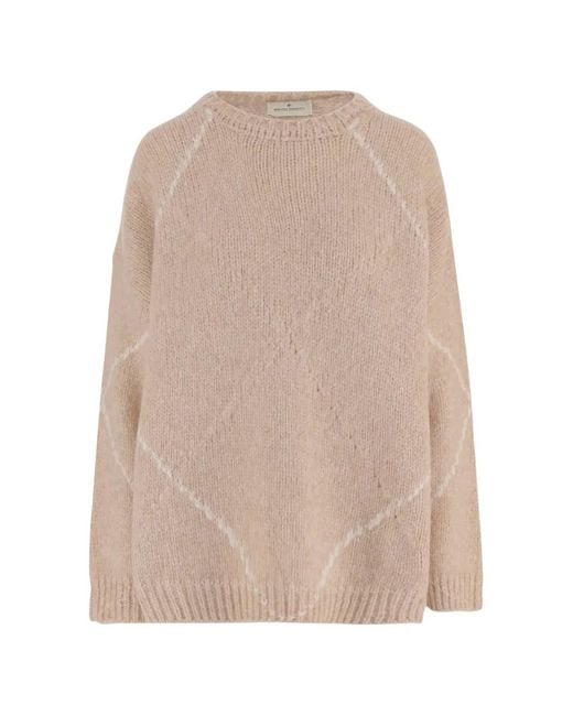 Bruno Manetti Natural Diamond-Pattern Crew-Neck Sweater