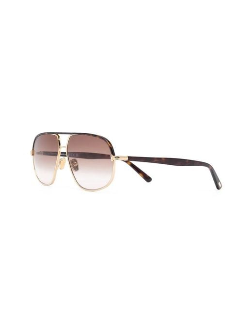 Tom Ford Brown Pilot-Frame Sunglasses for men