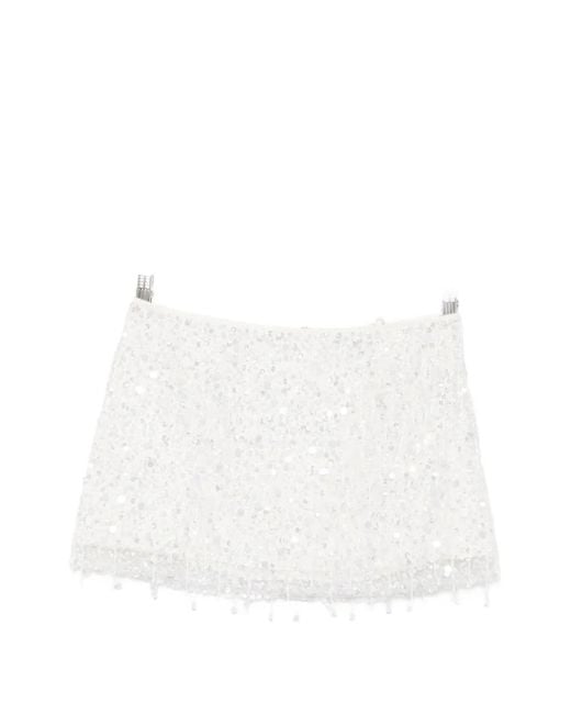 Asta Resort White Yasmin Bead-Embellished Mini Skirt