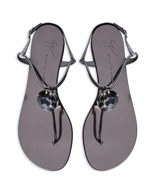 Giuseppe Zanotti Gray Anthonia Thong Sandals