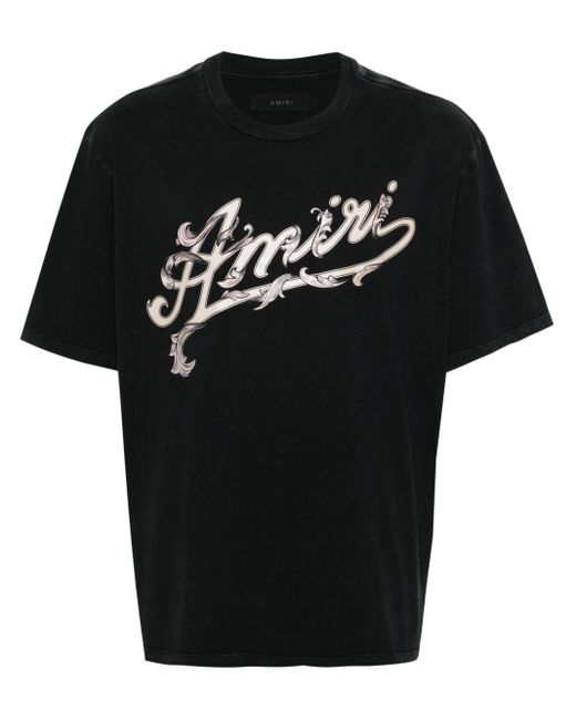 T-shirt en coton à logo imprimé Amiri pour homme en coloris Black