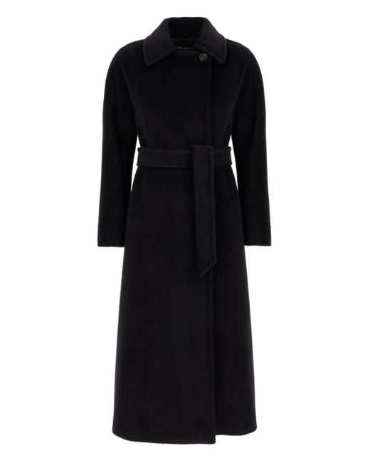 Max Mara Black Tenzone Belted Coat