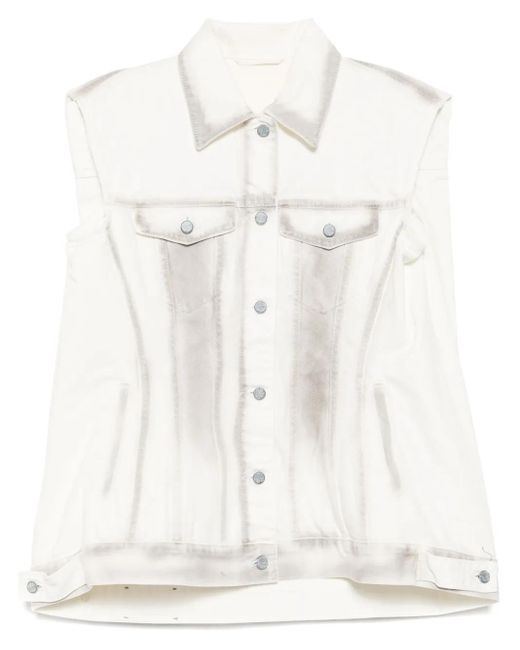 JNBY White Button Fastening Pocket Vest