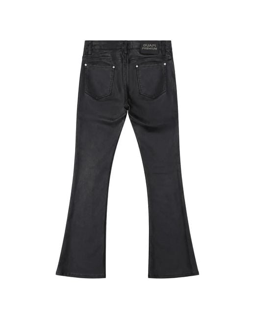 GUAPI Black Quilted-Panel Jeans for men