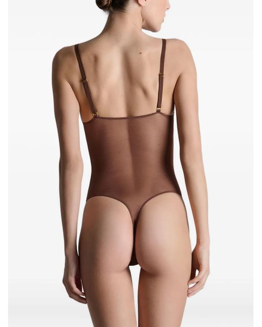 Maison Close Brown Corps À Corps Mesh Bodysuit