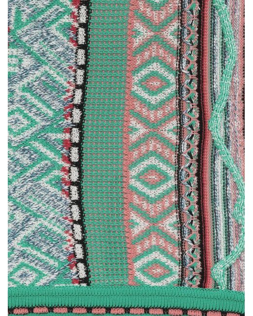 Laneus Green Patterned Knit Mini Skirt