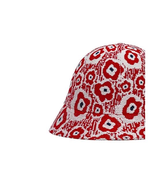 Kangol Red Floral-Pattern Bucket Hat