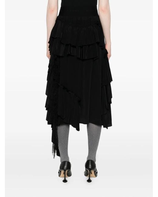 ALAINPAUL Asymmetrische Midi-Rok in het Black