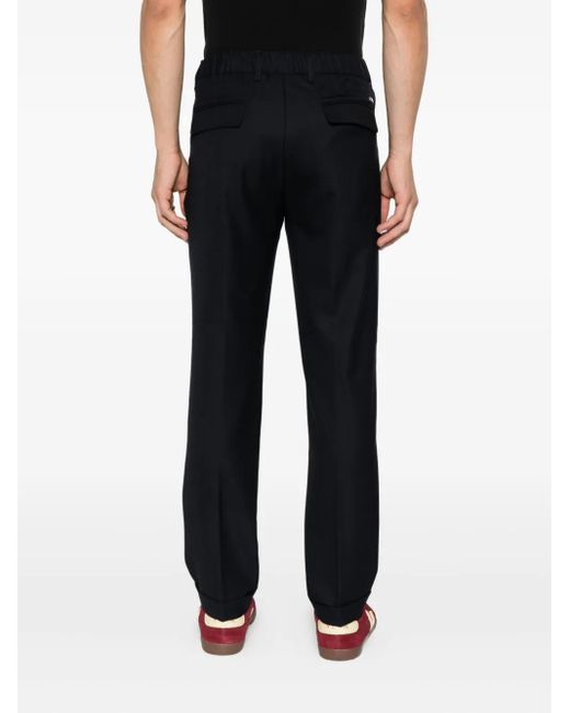 Herno Blue Pleated Trousers With Drawstring for men