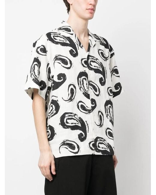Jacquemus White La Chemise Jean Paisley-Print Shirt
