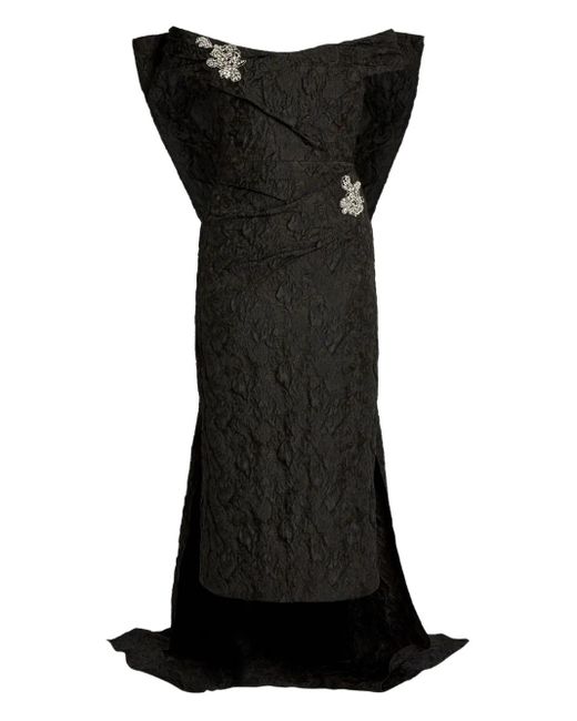 Vestido midi con hombros descubiertos Erdem de color Black