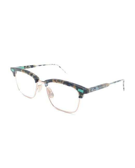 Thom Browne Blue Tortoiseshell-Frame Glasses