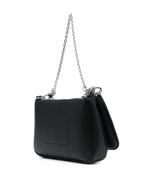 Emporio Armani Black Deer-Print Double Mini Bag
