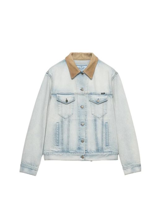 Prada Blue Denim Blouson Jacket