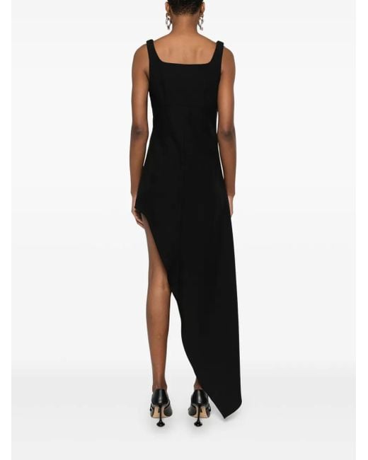 Coperni Black One-Leg Tailored Midi Dress