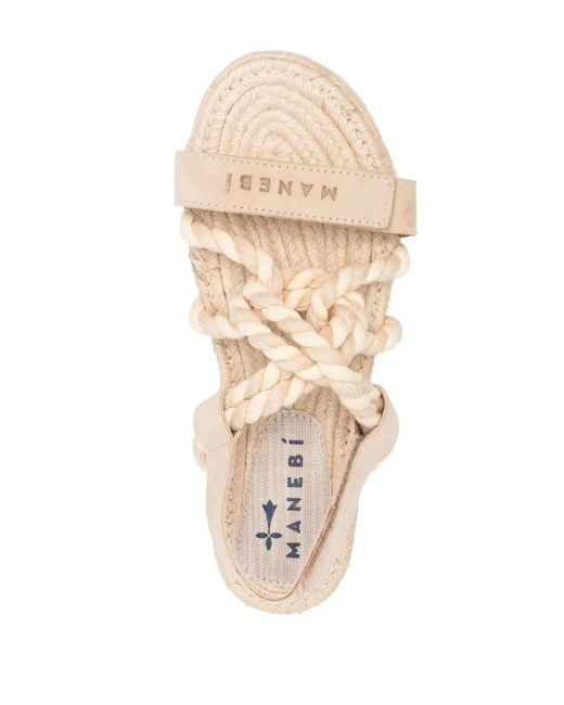 Manebí Natural Braided Flat Sandals