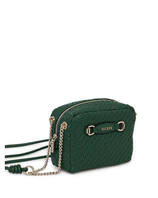 Guess Green Francy Woven Crossbody Bag