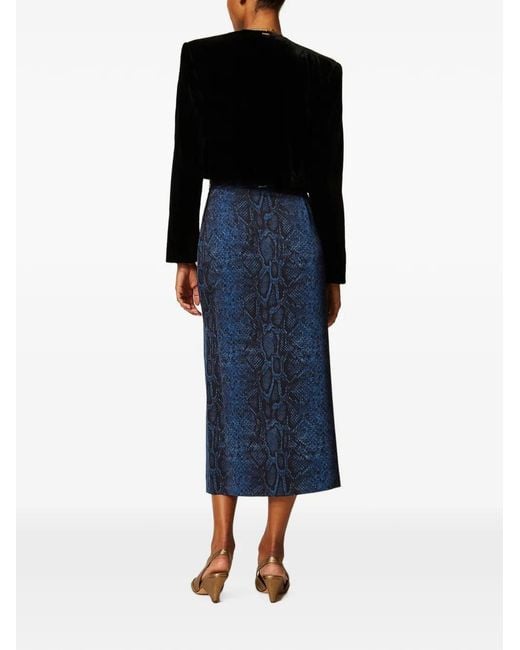 Twinset Blue Midirock Mit Python-Print