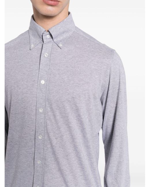 Chemise à col boutonné N.Peal Cashmere pour homme en coloris Blue