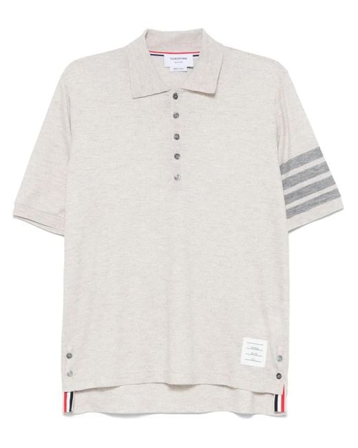 Thom Browne White 4-Bar Wool Polo Shirt for men
