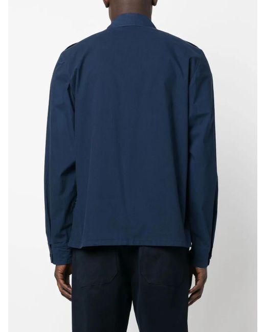 Aspesi Blue Long-Sleeve Cotton Shirt for men