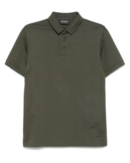 Emporio Armani Green Patterned-Jacquard Polo Shirt for men