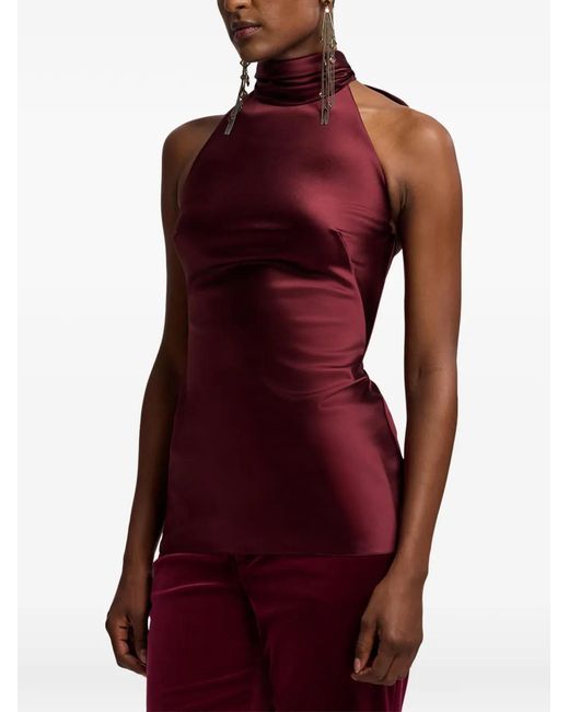 Ralph Lauren Red Chilton Halterneck Top