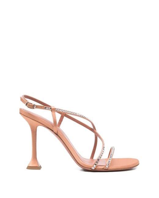 AMINA MUADDI Pink Sally Crystal-Embellished Sandals