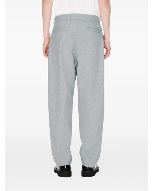 KENZO Gray Button-Fastening Trousers for men