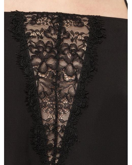 Nissa Black Lace-Insert Crop Top