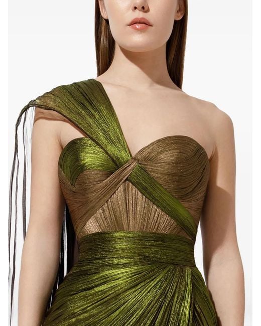 IRIS SERBAN Gedrapeerde Jurk in het Green