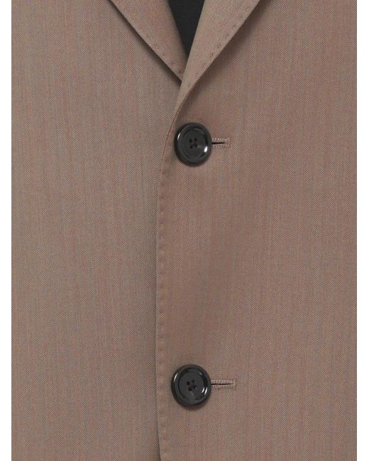 Lardini Brown Herringbone Wool Suit for men