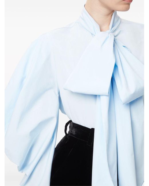 Nina Ricci Blue Bluse mit Schleifenkragen
