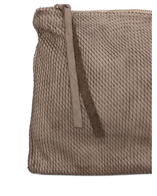 SOMMET Leren Tas Met Textuur in het Brown