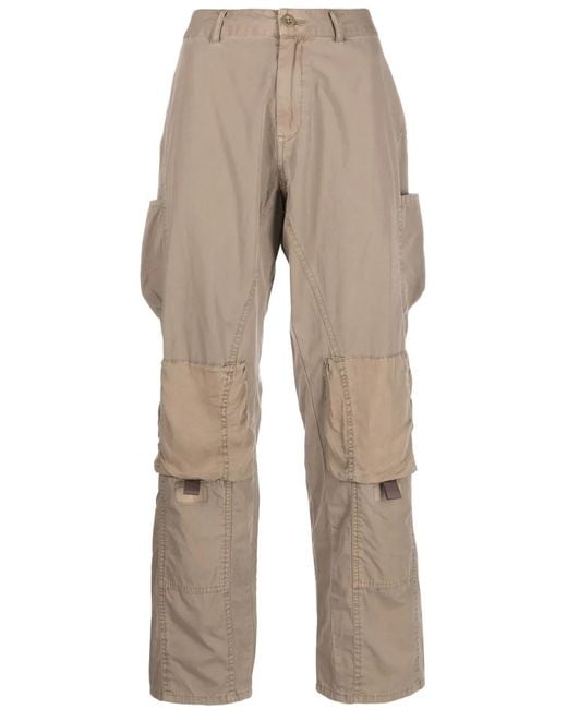 John Elliott Natural Panel-Detail Straight-Leg Trousers