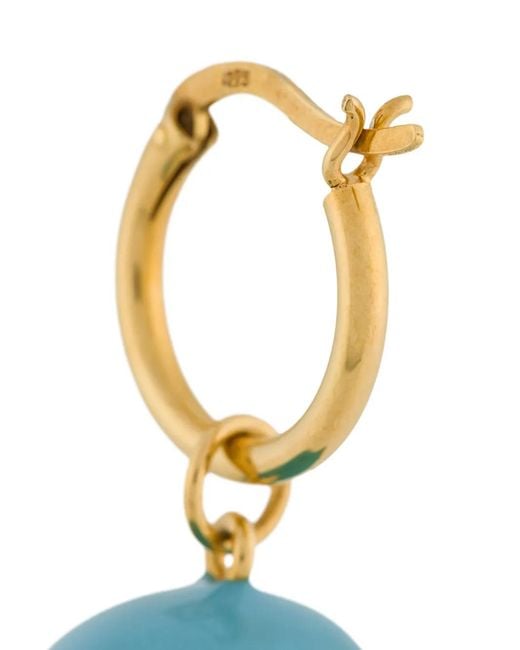 True Rocks Blue Small Skull Hoop Earring