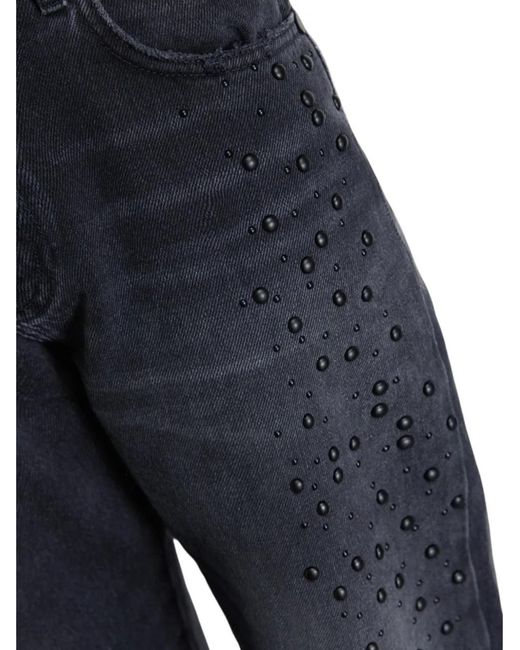 Gaelle Paris Blue Pantalon Slim Appliqué