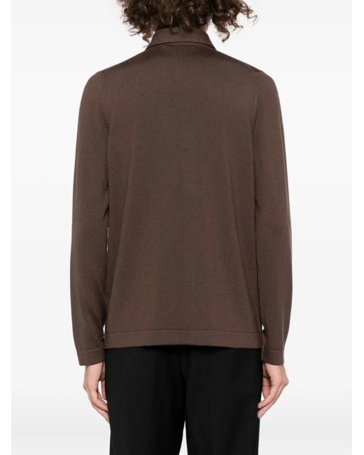 Tagliatore Brown Chemise À Boutonnière Sur Le Devant for men