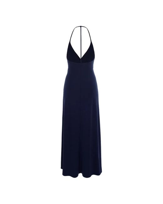 CuAnna Blue Halterneck Ruched Dress