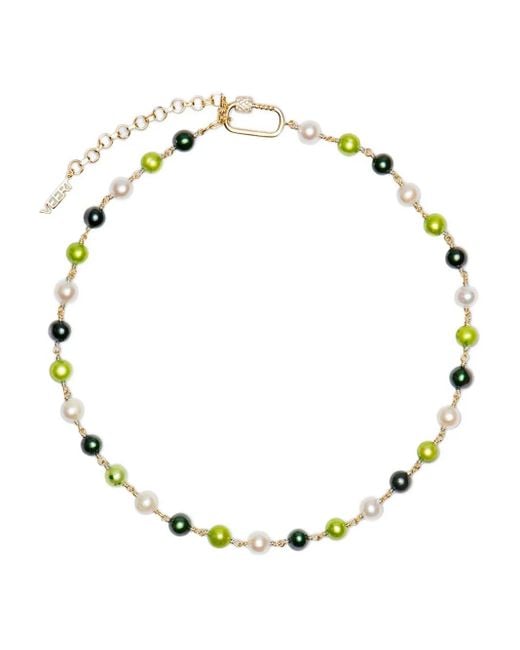 Veert Metallic Pearl-Embellished Necklace for men