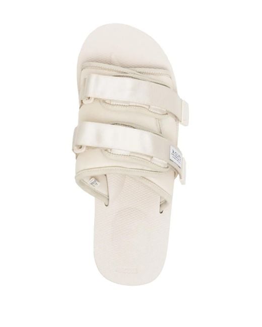 Suicoke White Moto-Cab Logo-Patch Slides