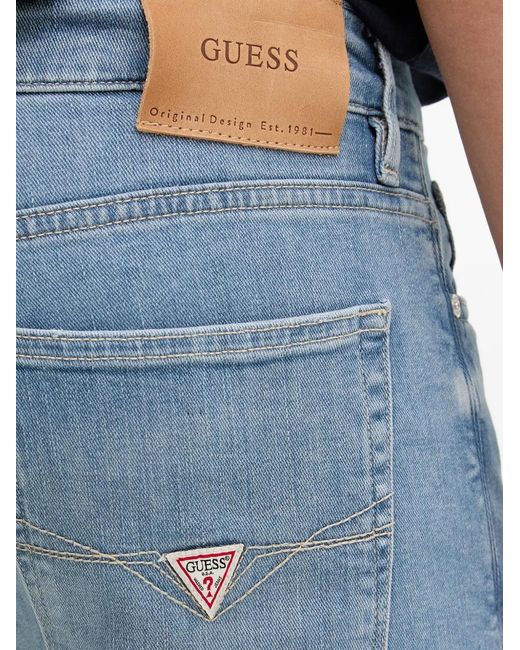 Guess Blue Logo Patch Denim Jeans for men