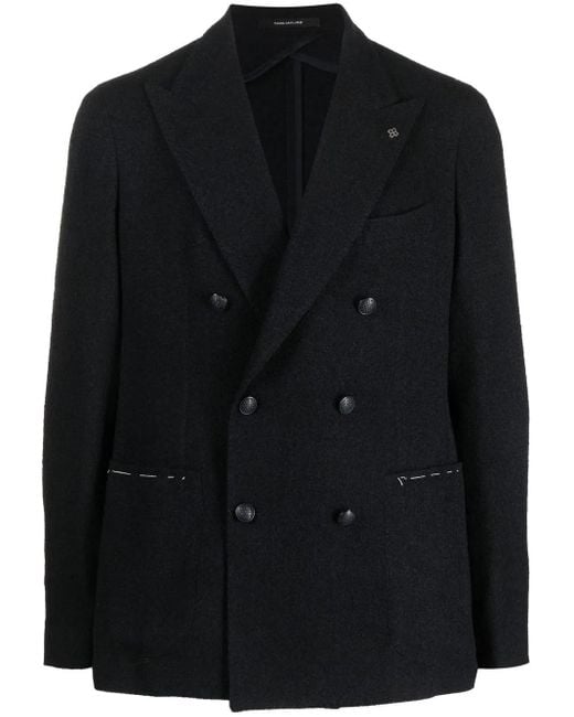 Tagliatore Black Double-breasted Jacket for men