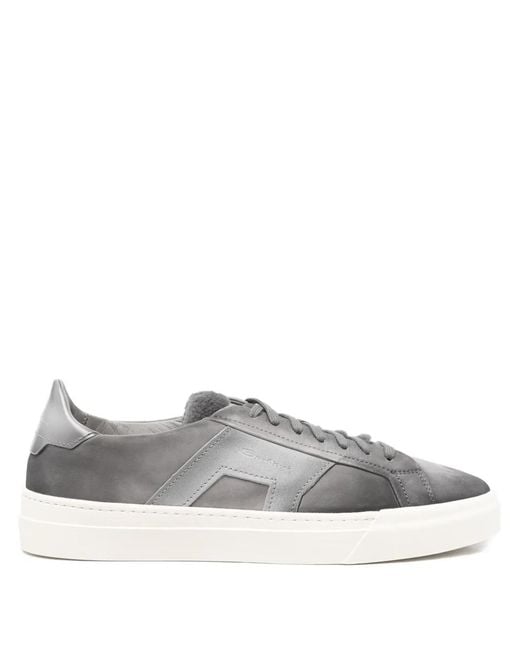 Santoni Gray Panelled Sneakers for men