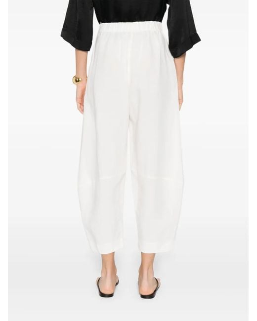 MOUTAKI High Waist Broek Met Toelopende Pijpen in het White