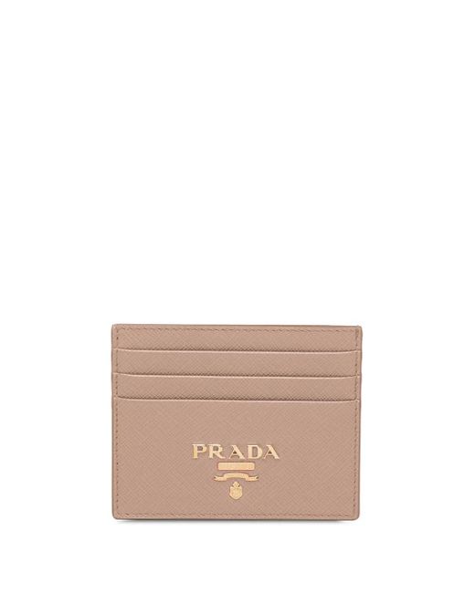 Prada Natural Compact Front Logo Cardholder