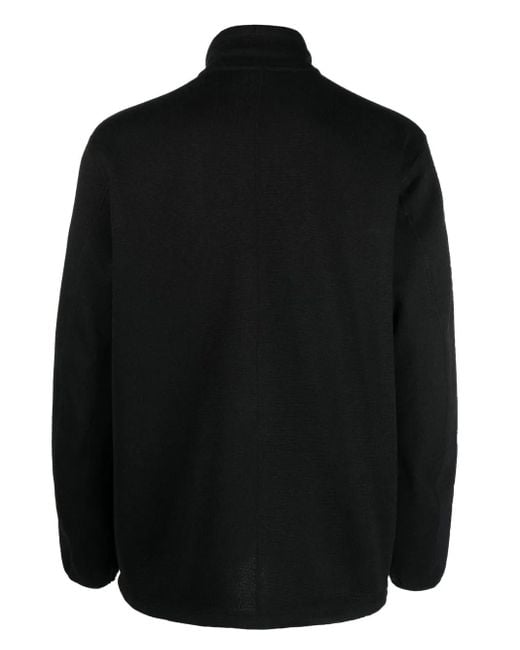NANGA Black Chest Logo-Patch Zipped Jacket for men