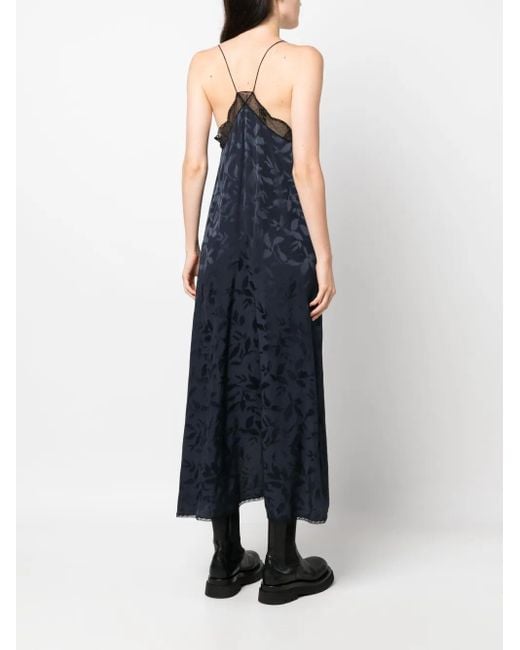 Zadig & Voltaire Blue Risty Silk Midi Dress