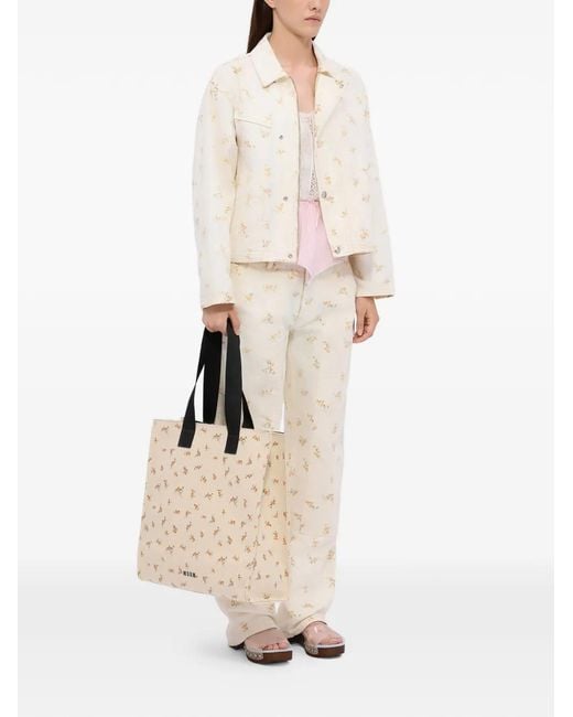MSGM Natural Sac À Fleurs